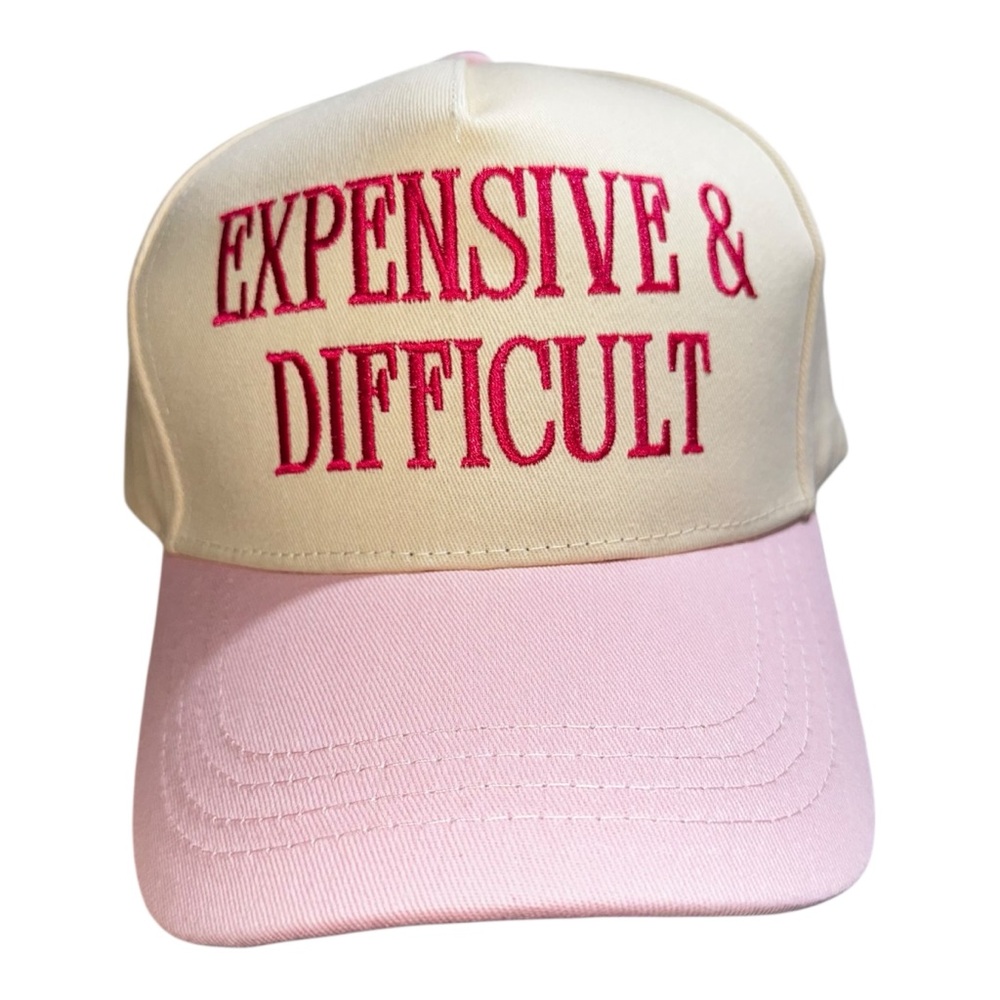 NEW "EXPENSIVE & DIFFICULT" Embroidered Hat - Pink - Snap Back